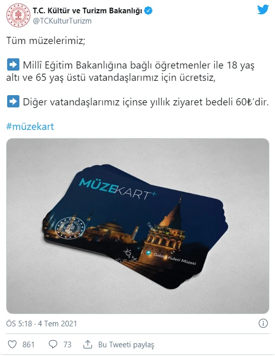 Bakanlık duyurdu! Müzeler, 18 yaş altı ve 65 yaş üstü için ücretsiz